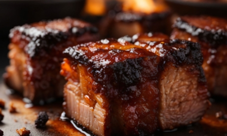 Pigskin kickoff smoked pork belly burnt ends